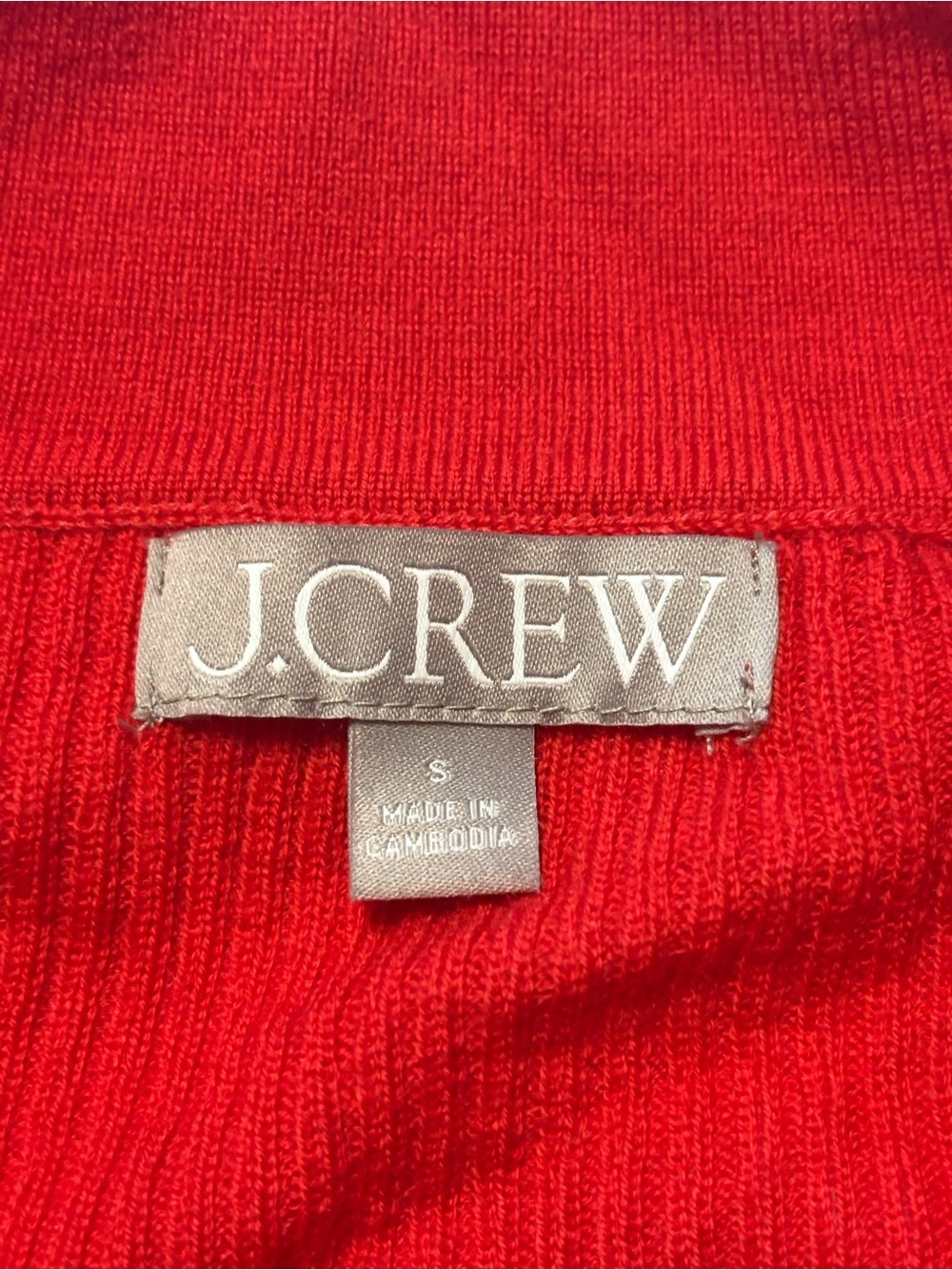 J. Crew Collared Button up Sweater in Merino Wool Blend Shirt Sweater Small Red - Picture 5 of 6